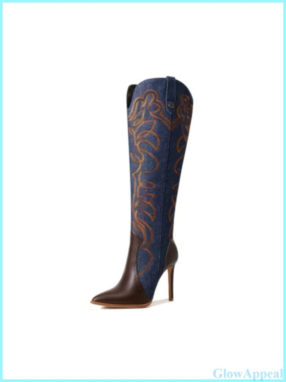 Stiletto Heel Wide Calf Knee High Pointed Toe Side Zipper Boots